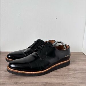Common Projects Derby Shoes Black Shine 100% Leather 43 / 10 US Men's